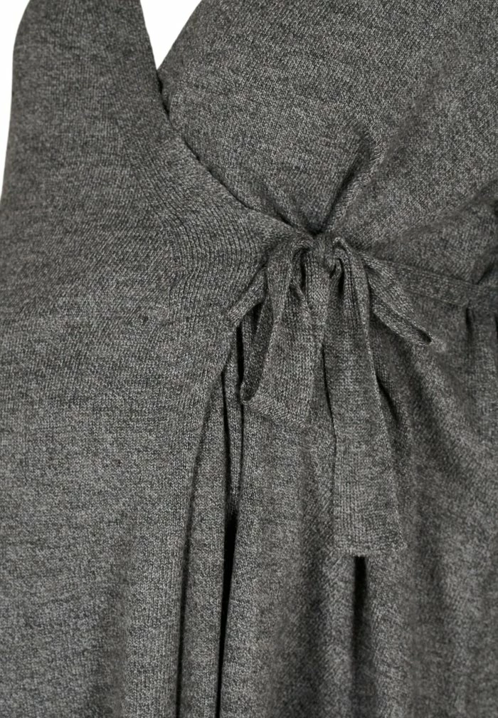 Zizzi Gilet - Medium Grey Melange 5 Zizzi Gilet - Medium Grey Melange – Image 5