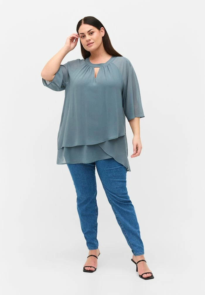 Zizzi Blouse - Blue 2 Zizzi Blouse - Blue – Image 2