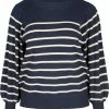 Zizzi Pullover - Navy Blazer W Stripe -France Zizzi Soldes 2022 d8f85553605c4b3f88425e0a534aa709