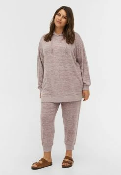 Zizzi Sweat à Capuche - Rose Taupe Mel