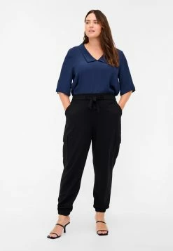 Zizzi Pantalon Cargo - Black