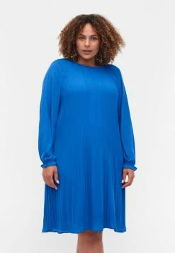 Zizzi LONG-SLEEVED WITH RUFFLES - Robe De Jour - Dazzling Blue