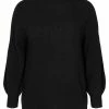 Zizzi WITH RIB TRIM AND ROUND NECKLINE - Pullover - Black -France Zizzi Soldes 2022 da45b46ec1a84b37a4d1ca7606277a19