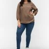 Zizzi 3/4-ÄRMELN - Blouse - Dark Brown -France Zizzi Soldes 2022 dad5a77ae19344e581aa01964f092f6e