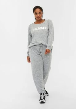 Zizzi Pantalon De Survêtement - Light Grey Mel