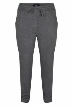 Zizzi MIT TUNNELZUG UND TASCHEN - Pantalon De Survêtement - Black Melange