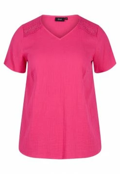 Zizzi SHORT SLEEVED - Blouse - Beetroot