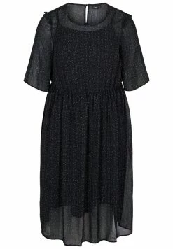 Zizzi Robe De Jour - Black Aop