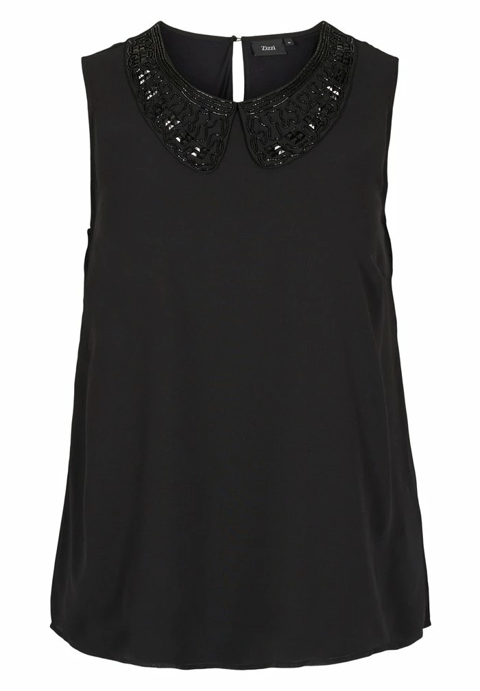 Zizzi BEADED WITH COLLAR - Débardeur - Black 5 Zizzi BEADED WITH COLLAR - Débardeur - Black – Image 5