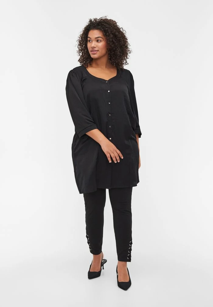 Zizzi MIT KNÖPFEN - Tunique - Black 2 Zizzi MIT KNÖPFEN - Tunique - Black – Image 2