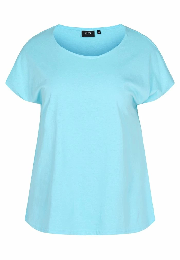 Zizzi T-shirt Basique - Turquoise 3 Zizzi T-shirt Basique - Turquoise – Image 3