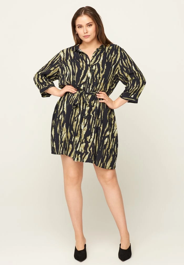 Zizzi WITH WAIST TIE - Chemisier - Green 2 Zizzi WITH WAIST TIE - Chemisier - Green – Image 2