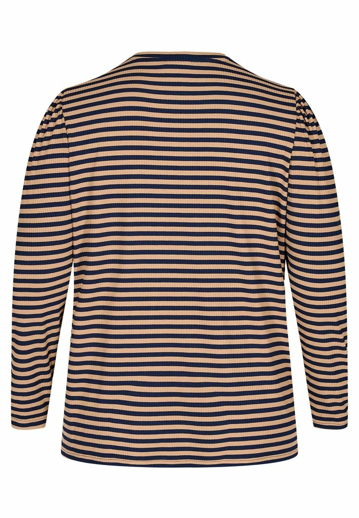 Zizzi Blouse - Blue Camel Stripe 6 Zizzi Blouse - Blue Camel Stripe – Image 6