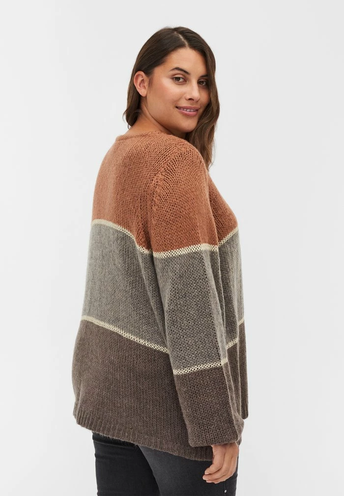 Zizzi WITH STRIPES AND BALLOON SLEEVES - Blazer - Burlwood Mel/comb 3 Zizzi WITH STRIPES AND BALLOON SLEEVES - Blazer - Burlwood Mel/comb – Image 3