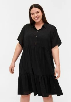 Zizzi STRIBET - Robe Chemise - Black