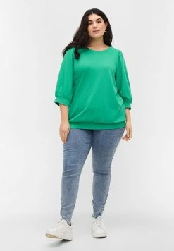 Zizzi MIT RUNDHALS UND 3/4-ÄRMELN - Sweatshirt - Mint