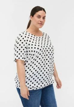 Zizzi PUNKTEN - Blouse - White, Black
