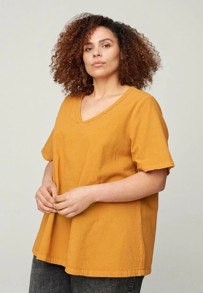 Zizzi Blouse - Buckthorn Brown 1 Zizzi Blouse - Buckthorn Brown