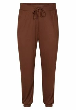 Zizzi MIT TASCHEN UND TUNNELZUG - Pantalon De Survêtement - Dark Brown Mel