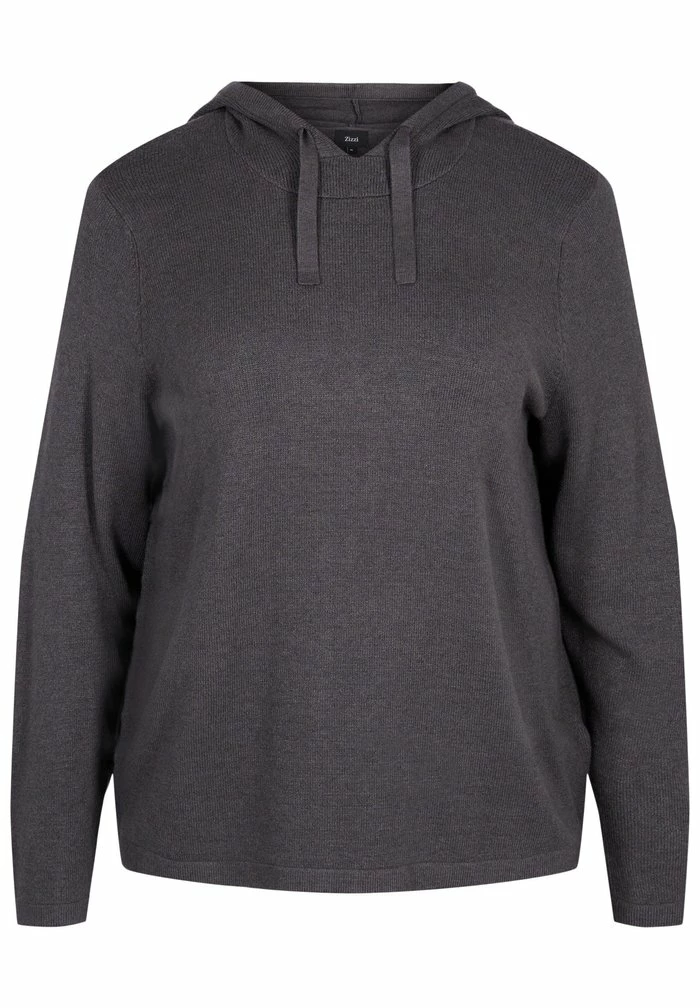 Zizzi Pullover - Dark Grey Melange 1 Zizzi Pullover - Dark Grey Melange