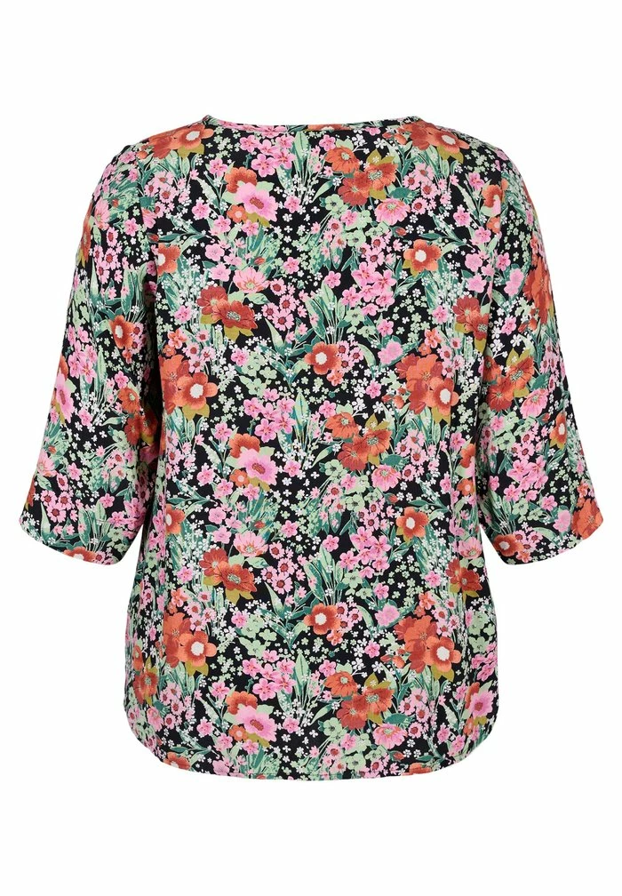 Zizzi MIT 3/4-ÄRMELN UND BLUMENPRINT - Blouse - Green Flower Aop 6 Zizzi MIT 3/4-ÄRMELN UND BLUMENPRINT - Blouse - Green Flower Aop – Image 6