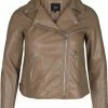 Zizzi MMERLE JACKET - Veste En Similicuir - Brown -France Zizzi Soldes 2022 ea51e60e906c4ee3a2126d5716c510c2