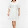 Zizzi Robe De Jour - Bright White -France Zizzi Soldes 2022 ea8b848dc9974b819ba276f9230fa956