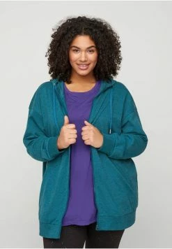 Zizzi Sweat à Capuche Zippé - Green