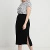 Zizzi ANGLE SKIRT - Jupe Longue - Black -France Zizzi Soldes 2022 eaf0f8789fec46ea8012b27bcbb6ca84