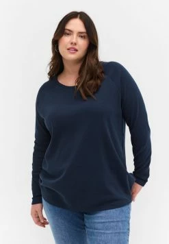 Zizzi WITH HOLE PATTERN - Blouse - Navy Blazer