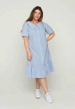 Zizzi Robe Chemise - Blue Stripe