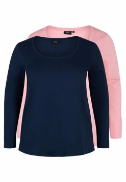 Zizzi 2 PACK - T-shirt à Manches Longues - Navy B Blush