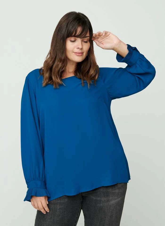 Zizzi PLISSE - Blouse - Blue 1 Zizzi PLISSE - Blouse - Blue