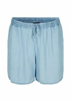 Zizzi SHORTS MIT LOCKERER PASSFORM - Short - Light Blue Denim