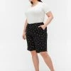 Zizzi Short - Black Aop -France Zizzi Soldes 2022 ef8984a2d0d046a98157e0a378723a71