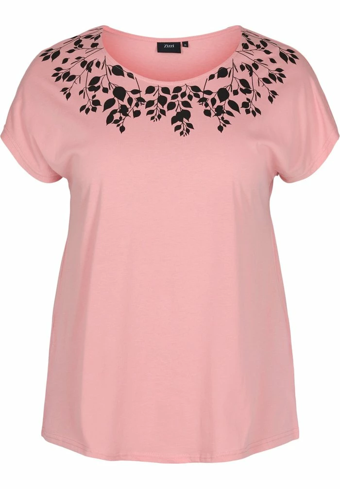 Zizzi T-shirt Imprimé - Blush Mel Leaf 4 Zizzi T-shirt Imprimé - Blush Mel Leaf – Image 4