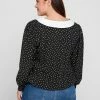 Zizzi MIT KRAGEN UND SMOCK - Blouse - Black -France Zizzi Soldes 2022 f19470521ec84ddd8a536b2c4d9cb94b