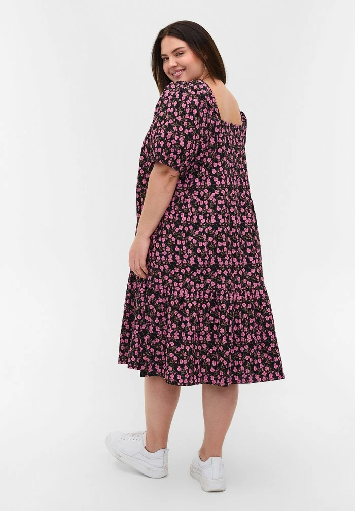 Zizzi Robe De Jour - Flower Aop 3 Zizzi Robe De Jour - Flower Aop – Image 3