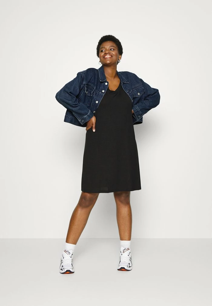 Zizzi Robe En Jersey - Black 2 Zizzi Robe En Jersey - Black – Image 2