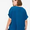 Zizzi WITH SHORT SLEEVES AND A ROUND NECKLINE - Blouse - Blue -France Zizzi Soldes 2022 f3be1bdf03934ddeb7b958ee59ee4d96