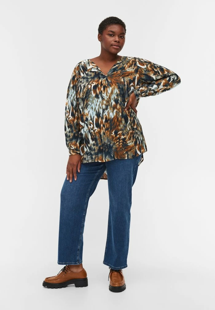 Zizzi MIT PRINT - Blouse - Rubber Aop 2 Zizzi MIT PRINT - Blouse - Rubber Aop – Image 2