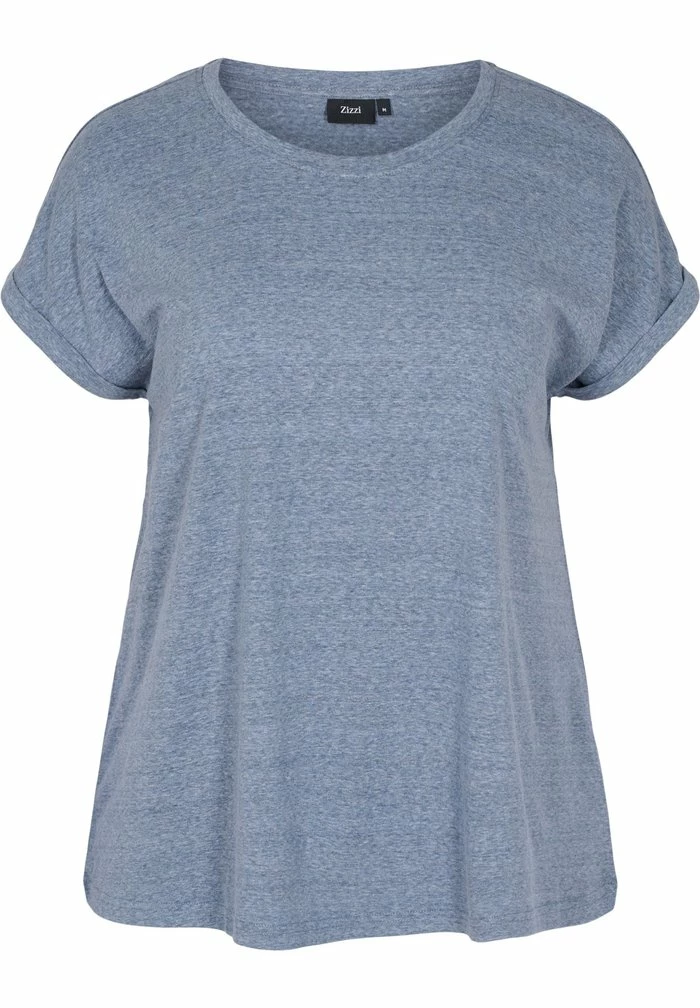 Zizzi T-shirt Basique - Navy Blazer Melange 4 Zizzi T-shirt Basique - Navy Blazer Melange – Image 4