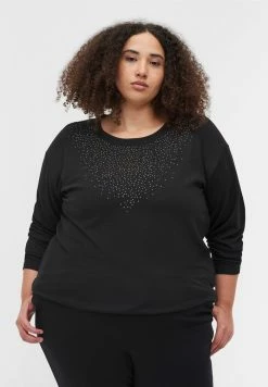 Zizzi MIT GLITZER - Pullover - Black