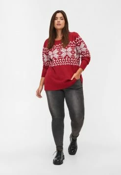 Zizzi Pullover - Rio Red Comb
