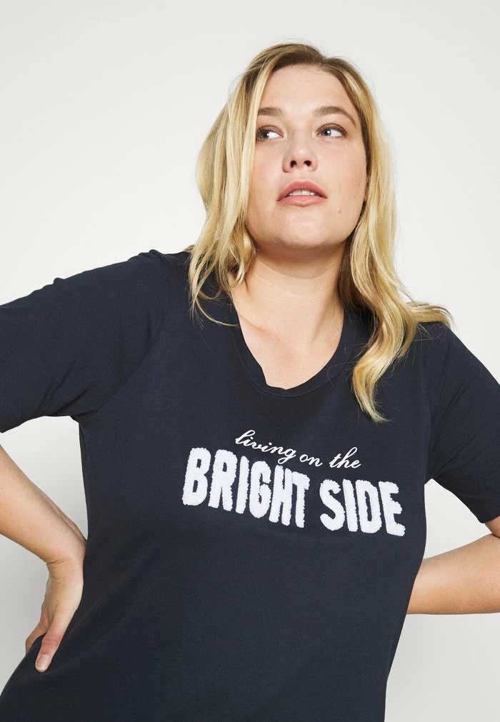 Zizzi VLIZA TEE - T-shirt Imprimé - Navy Blazer 4 Zizzi VLIZA TEE - T-shirt Imprimé - Navy Blazer – Image 4