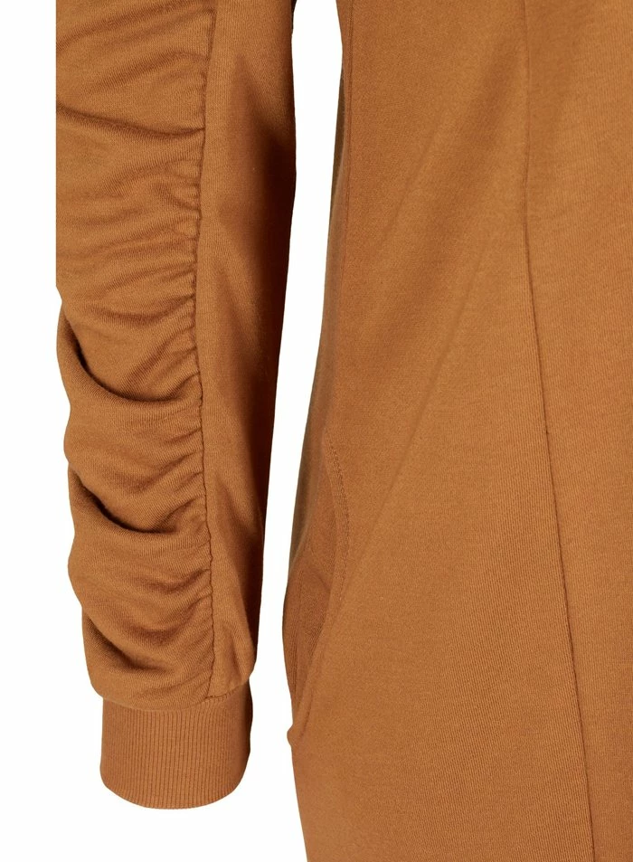 Zizzi MIT TASCHEN UND DRAPIERTEN ÄRMELN - Robe En Jersey - Brown 5 Zizzi MIT TASCHEN UND DRAPIERTEN ÄRMELN - Robe En Jersey - Brown – Image 5