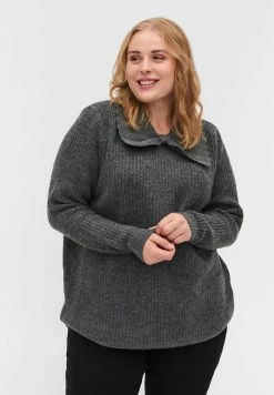 Zizzi Pullover - Dark Grey Melange