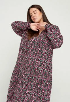 Zizzi Robe De Jour - Black Aop