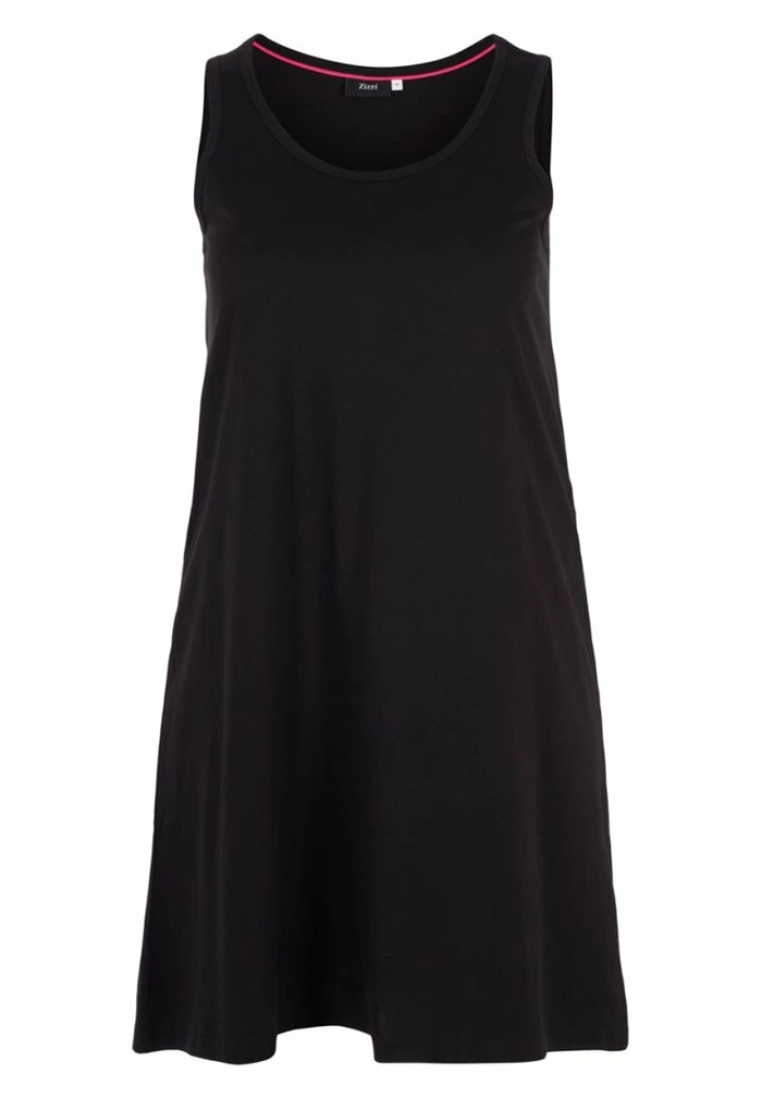 Zizzi Robe En Jersey - Black 4 Zizzi Robe En Jersey - Black – Image 4