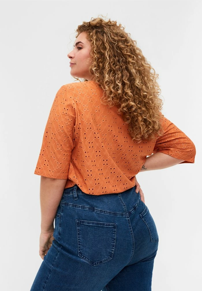 Zizzi 2/4 ARMELN - T-shirt Imprimé - Orange 3 Zizzi 2/4 ARMELN - T-shirt Imprimé - Orange – Image 3